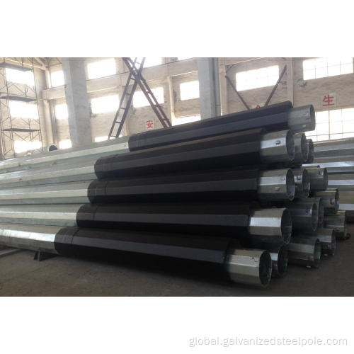 Power Distribution Steel Pole Bitumen Painting and Galvanized Polygonal Steel Pole Factory